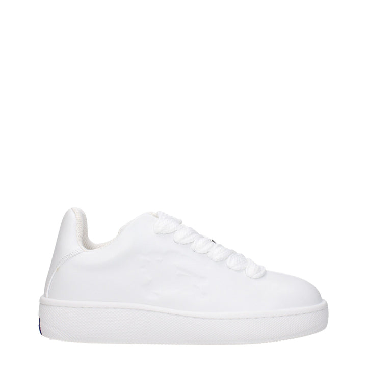 Burberry White Leather Low Top Sneakers