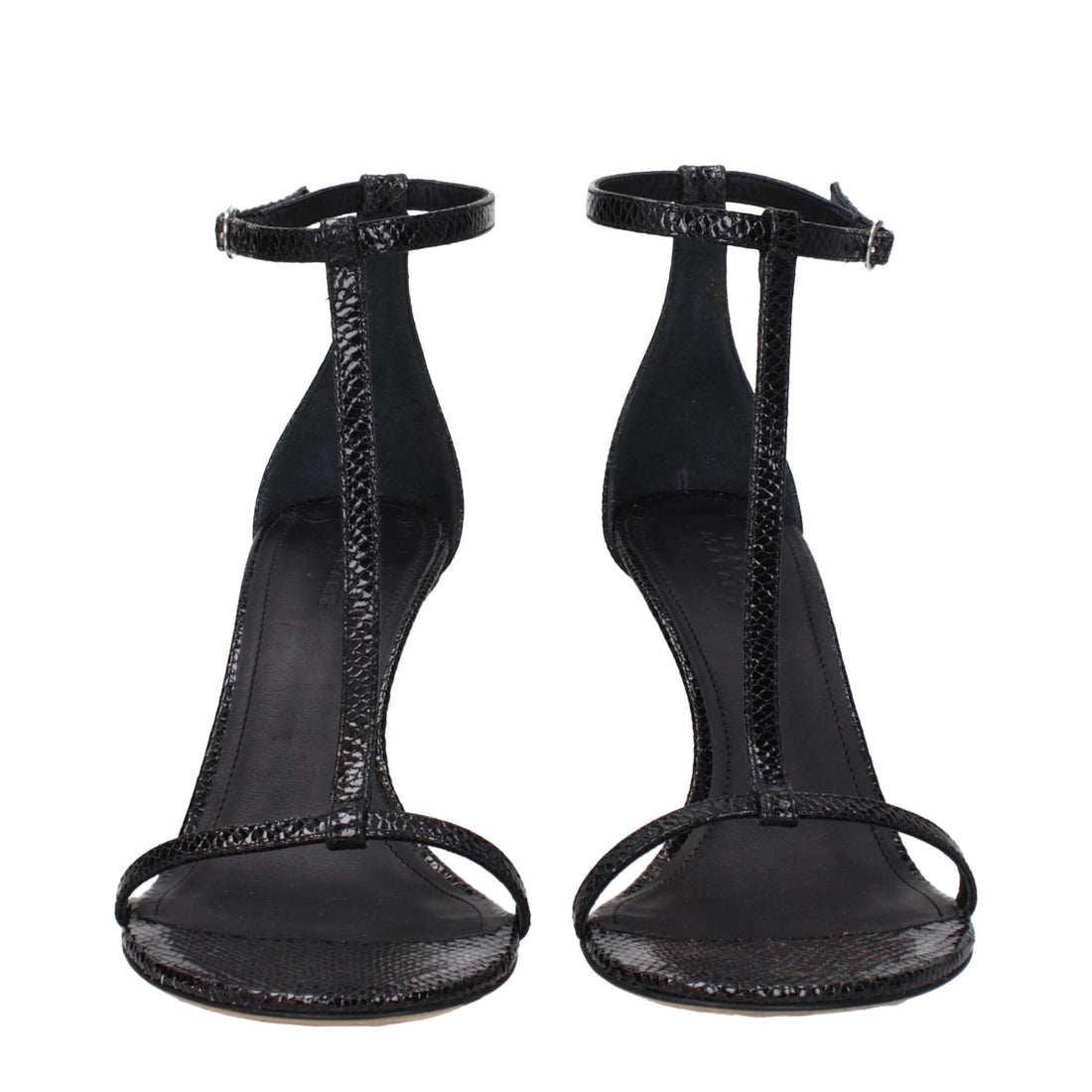 Isabel Marant Black Leather Stiletto Heel Sandals