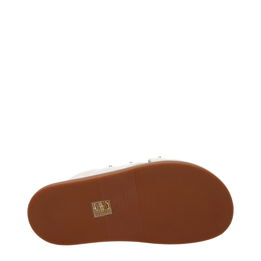 Fabiana Filippi Beige Leather Slippers