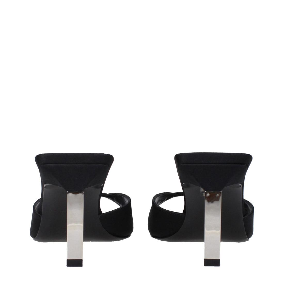 The Attico Black Satin Stiletto Heel Sandals