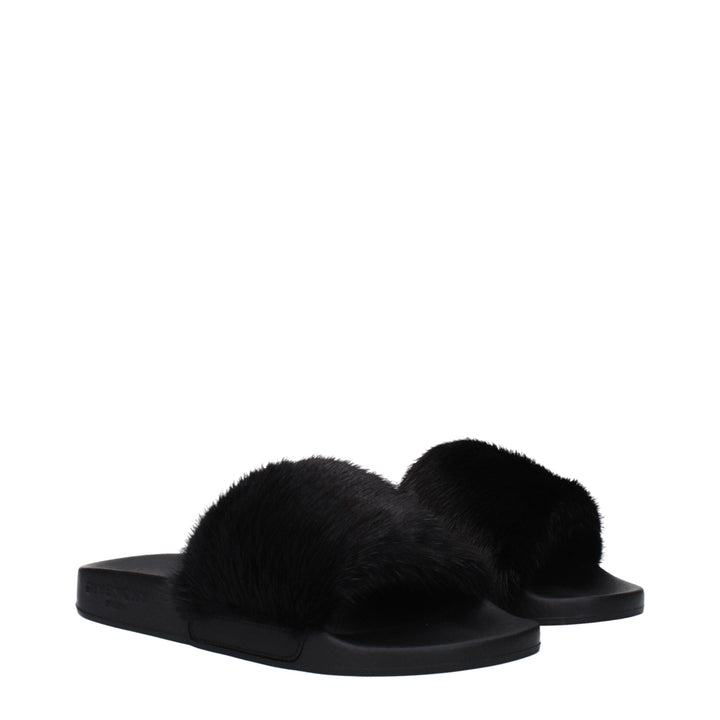 Givenchy Black Cotton Slippers