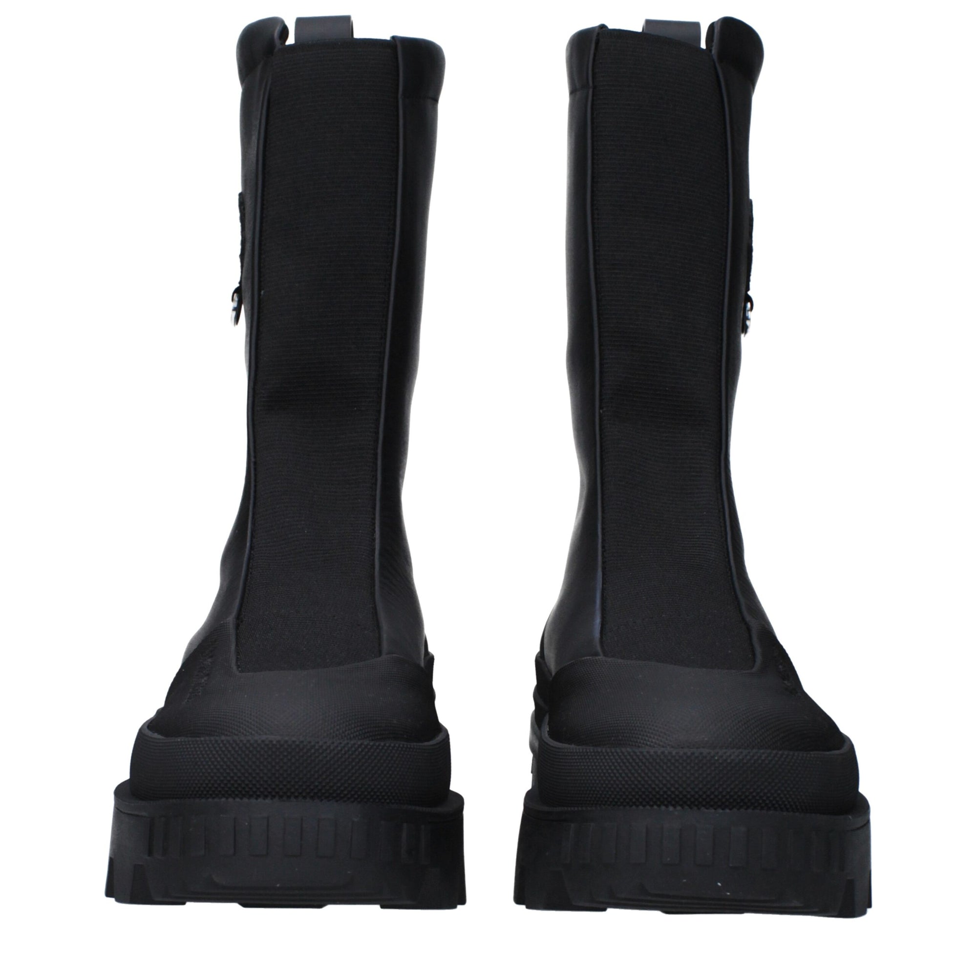 Moncler Black Leather Ankle