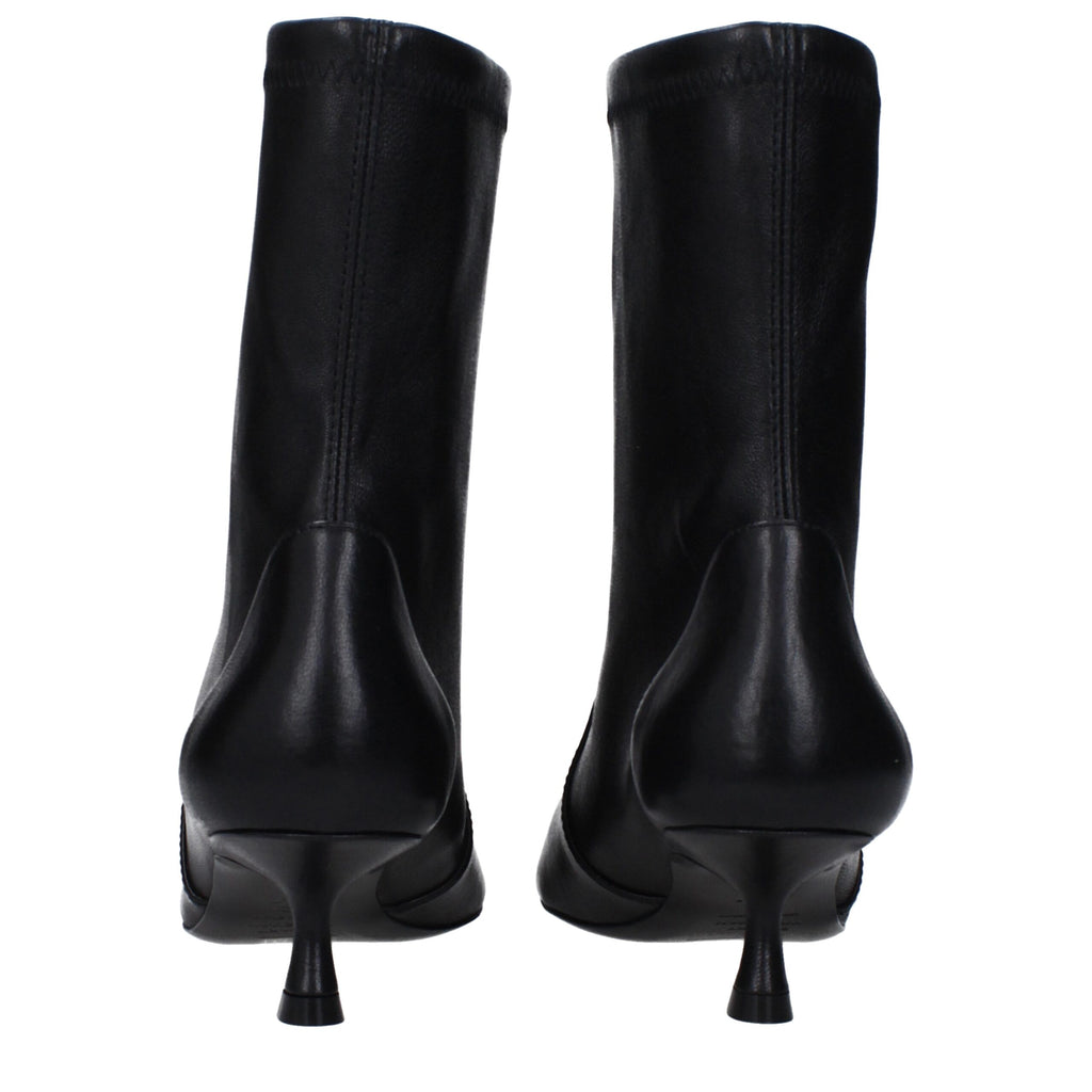 Stuart Weitzman Black Leather Ankle