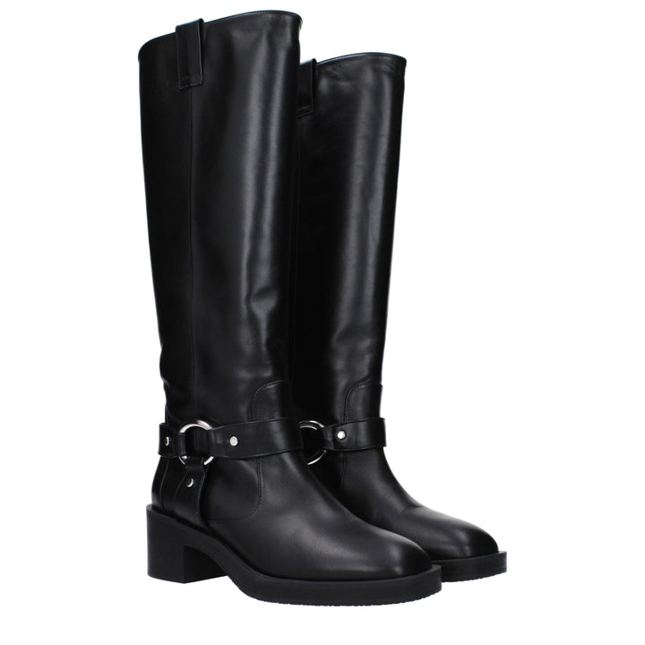 Stuart Weitzman Black Leather High Heel Boots