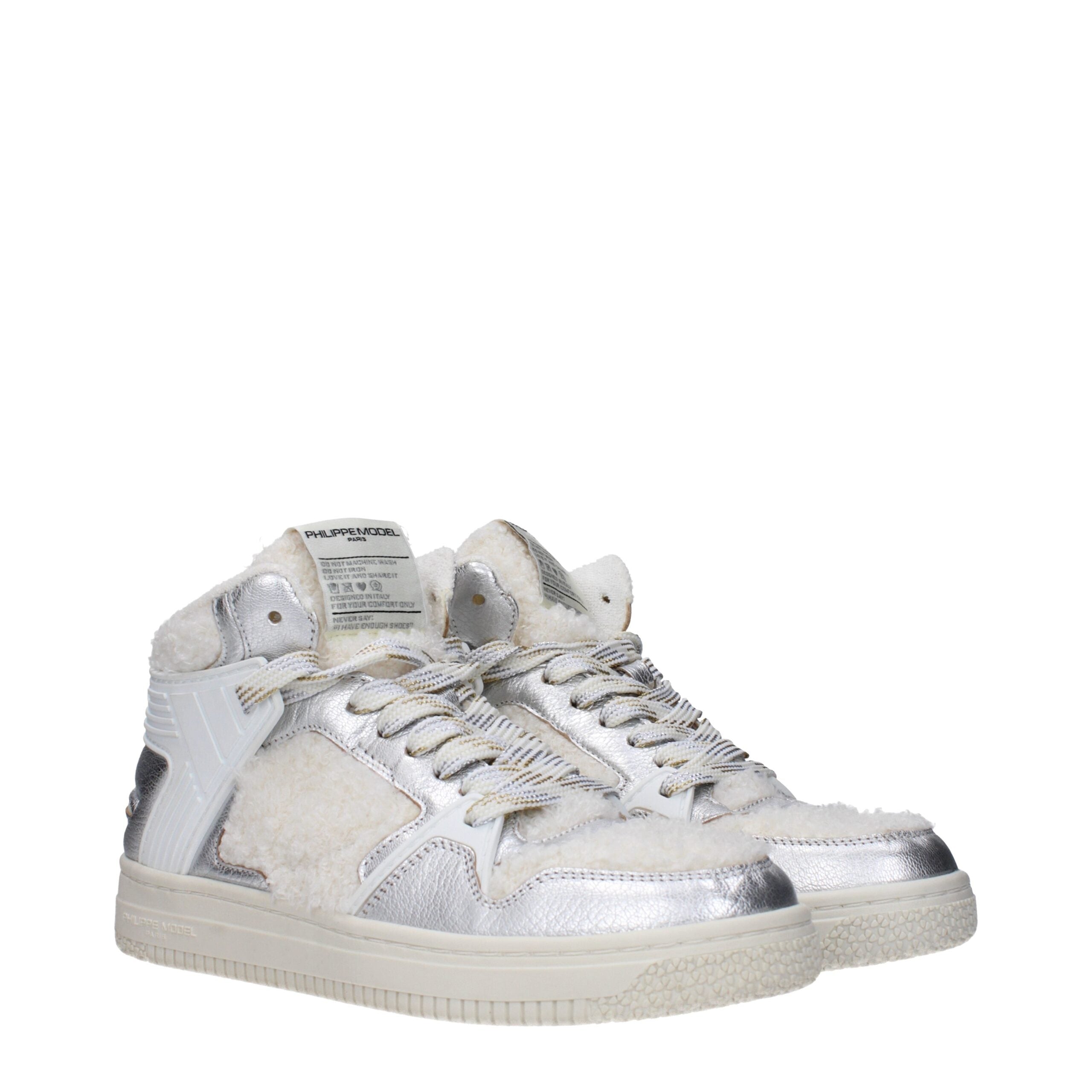 Philippe Model Gray Leather Sneakers