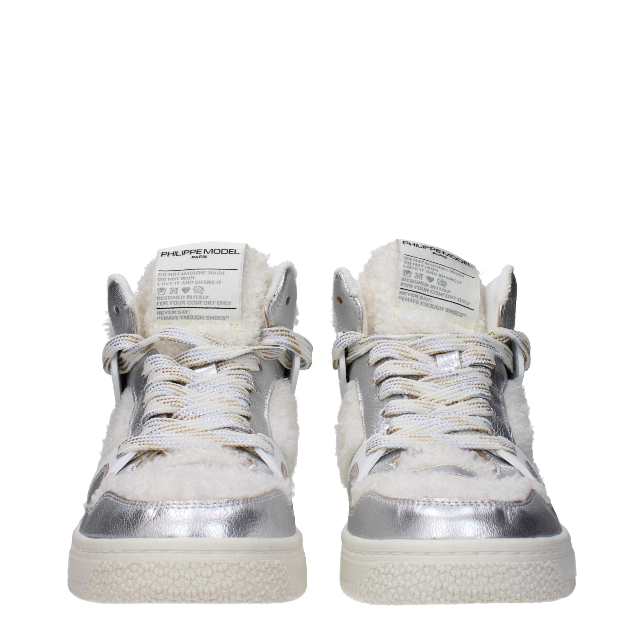 Philippe Model Gray Leather Sneakers
