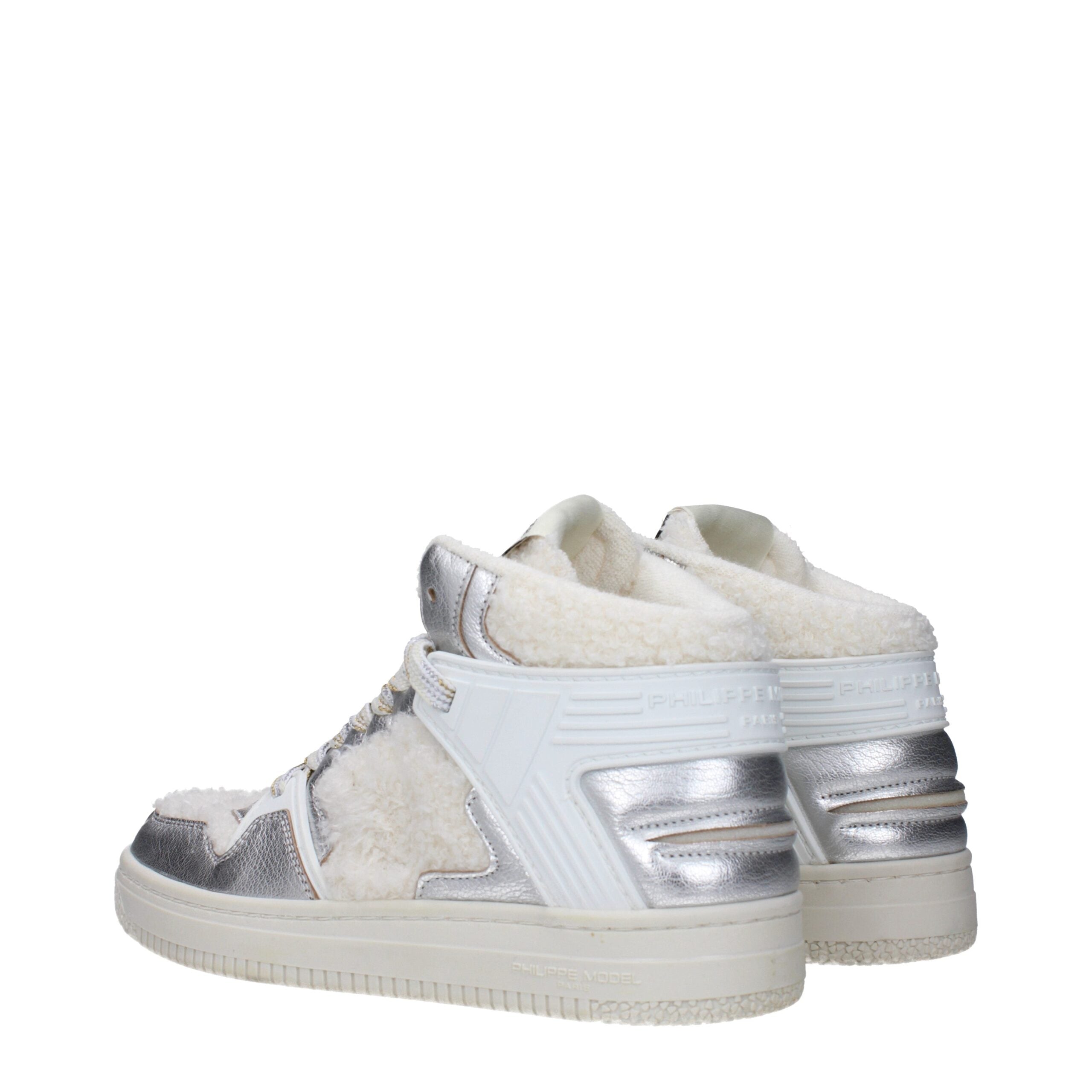 Philippe Model Gray Leather Sneakers