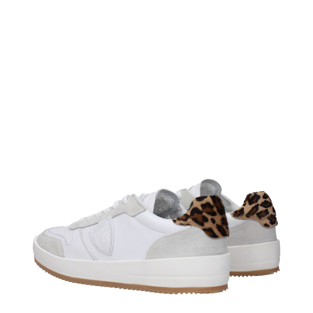 Philippe Model White Leather Sneakers