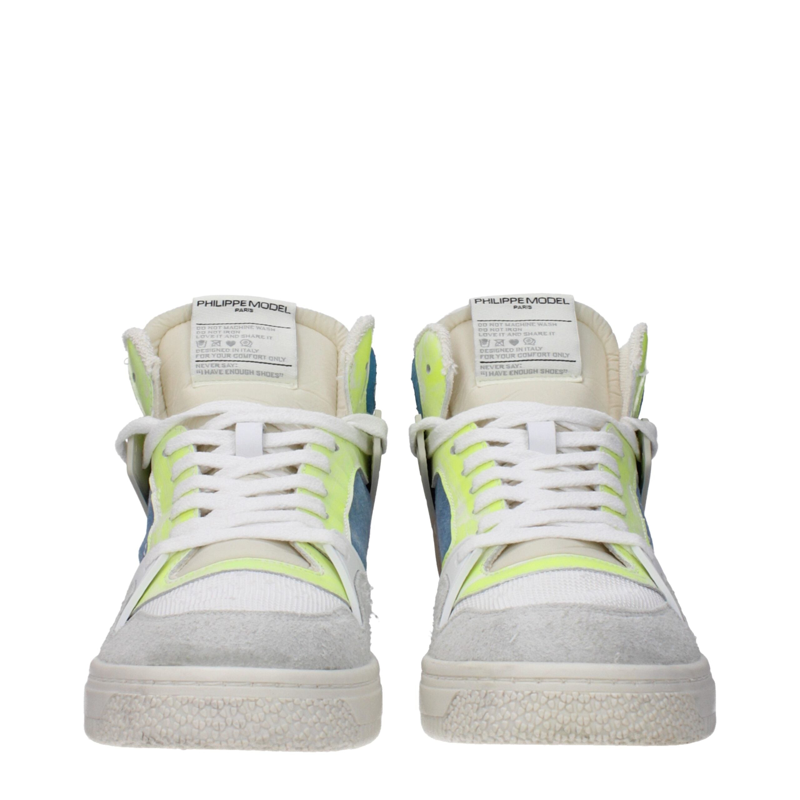 Philippe Model White Fabric Sneakers