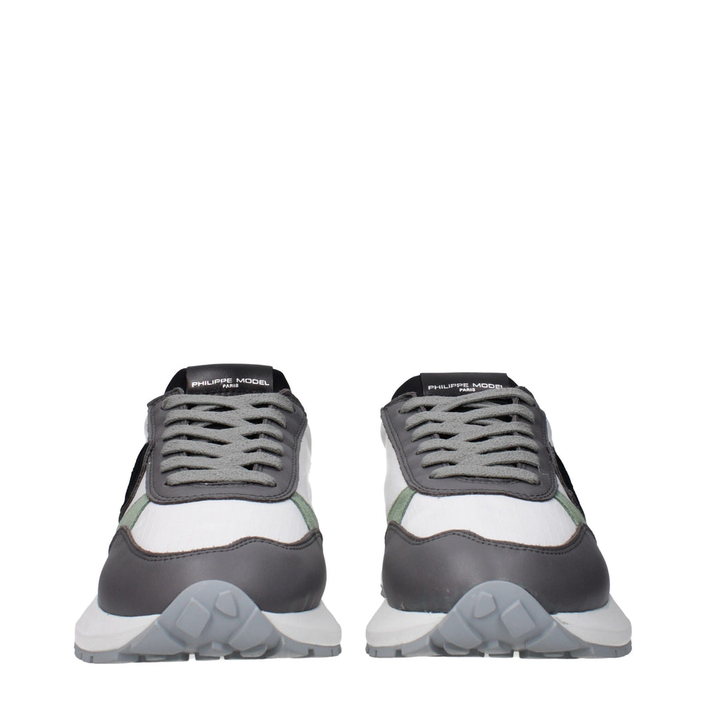 Philippe Model White Fabric Sneakers