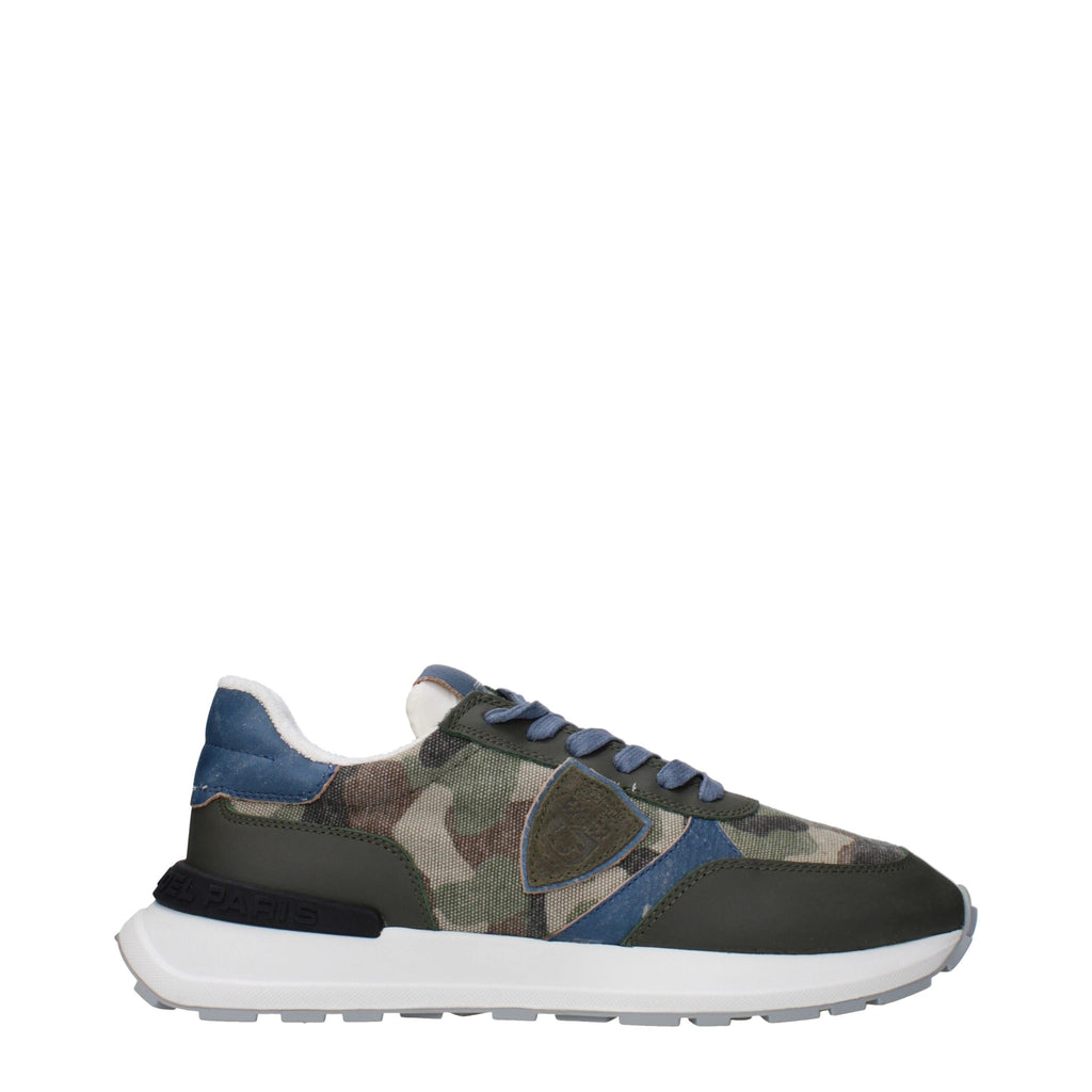 Philippe Model Green Fabric Sneakers