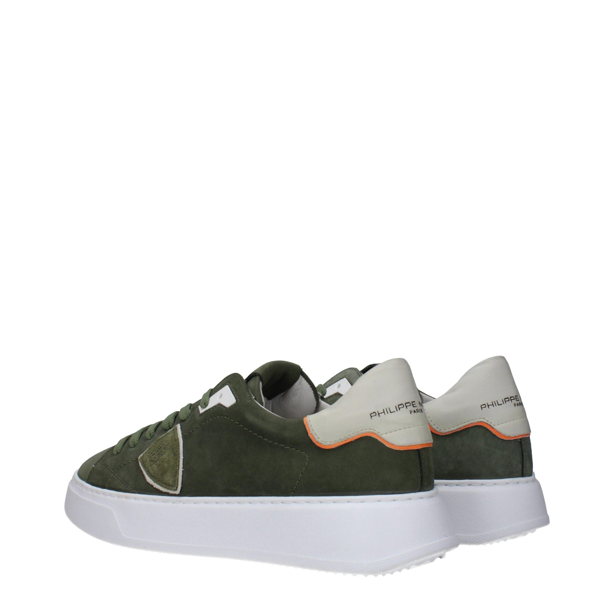 Philippe Model Green Leather Sneakers
