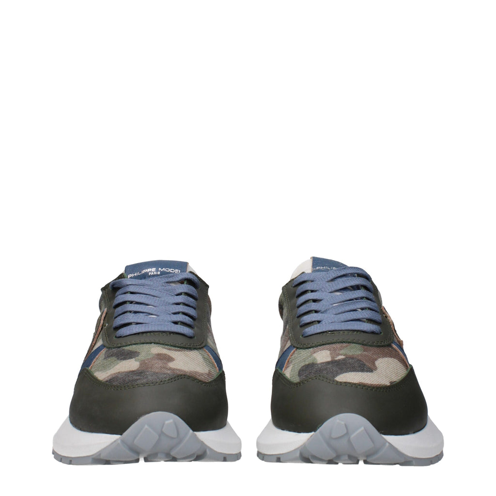 Philippe Model Green Fabric Sneakers