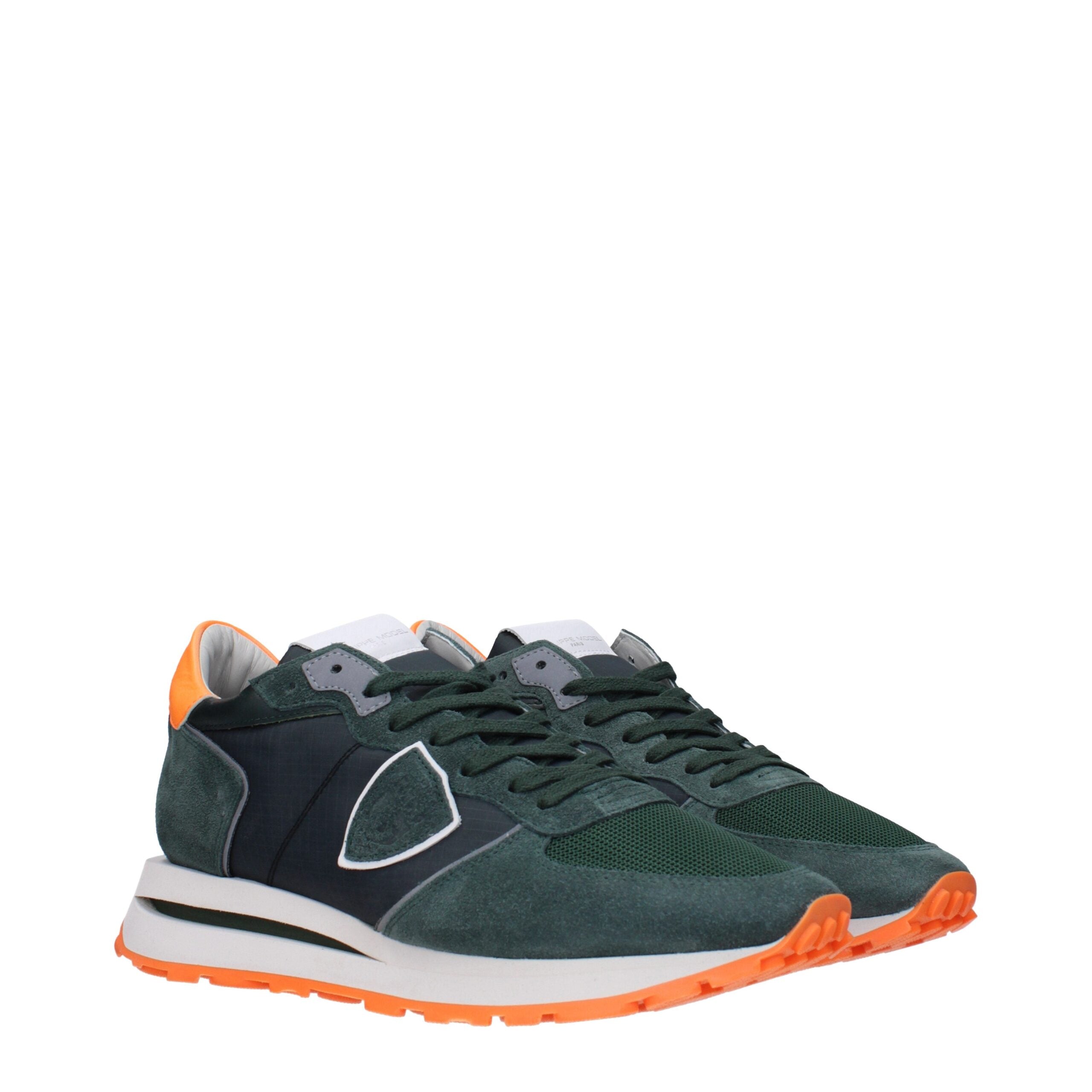 Philippe Model Green Fabric Sneakers