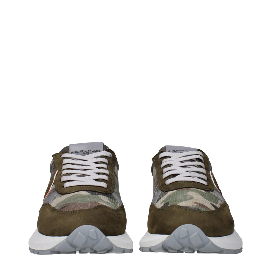 Philippe Model Green Fabric Sneakers