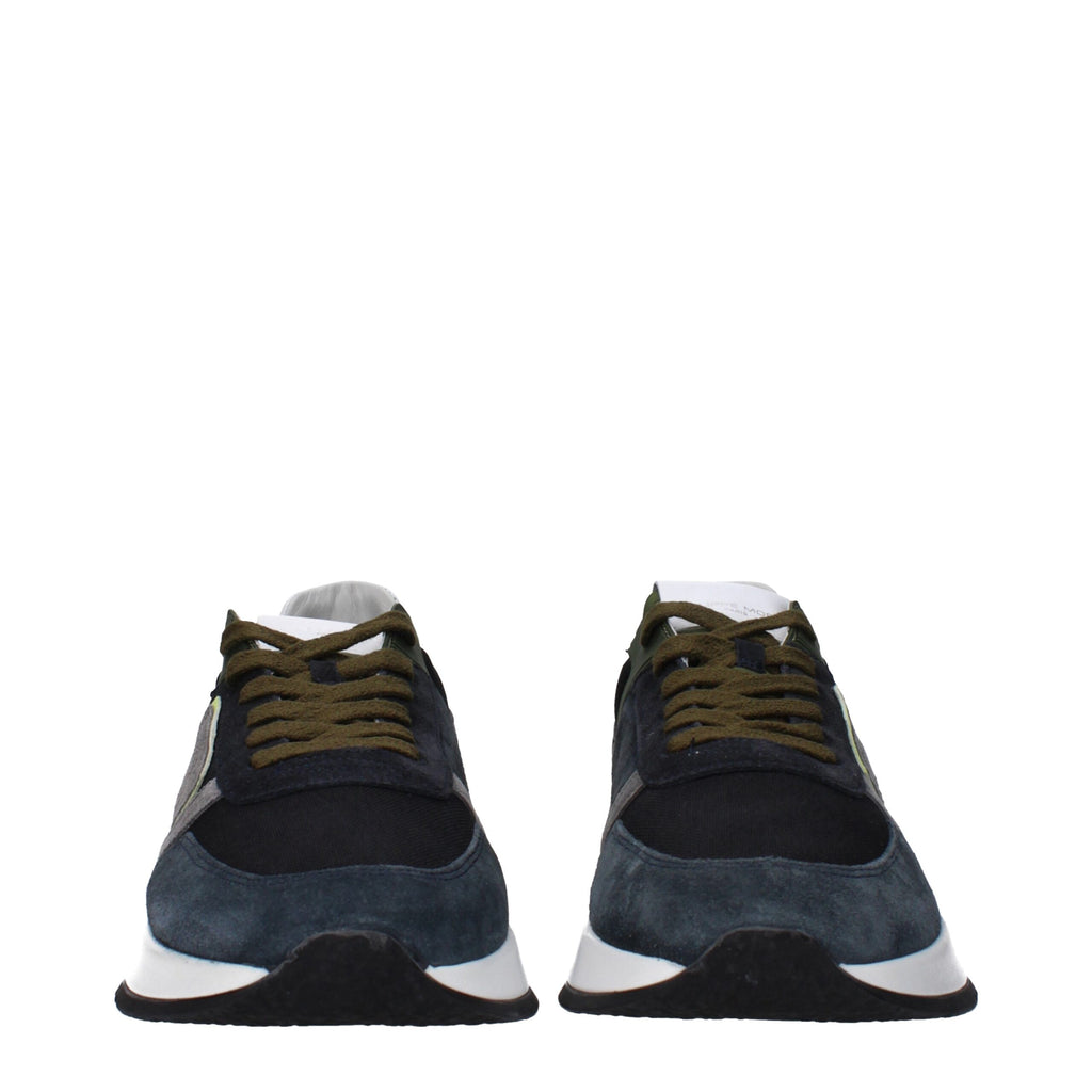 Philippe Model Blue Leather Sneakers