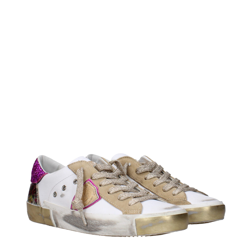Philippe Model White Leather Sneakers