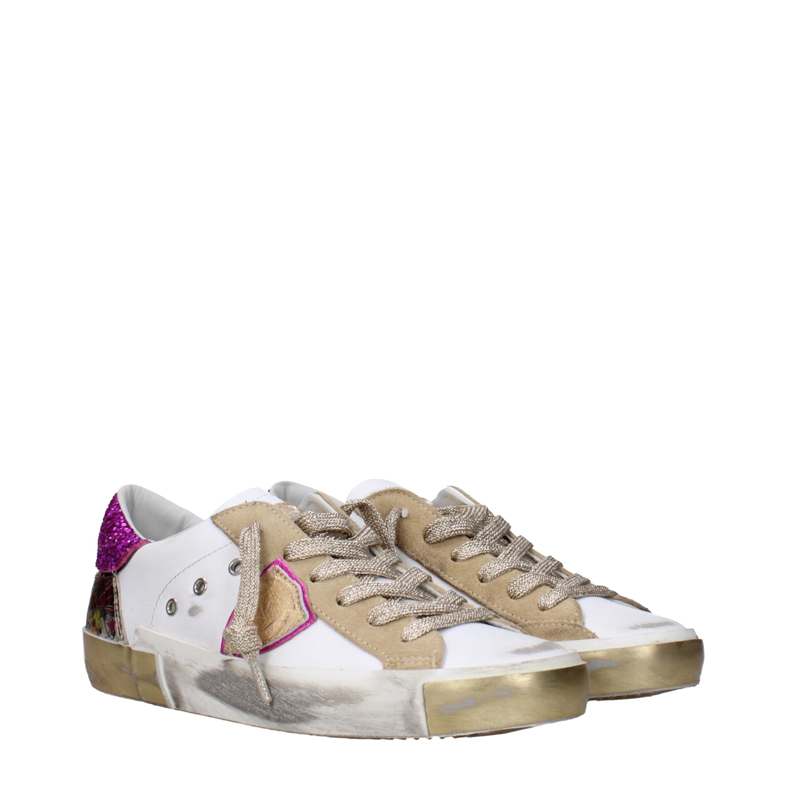 Philippe Model White Leather Sneakers