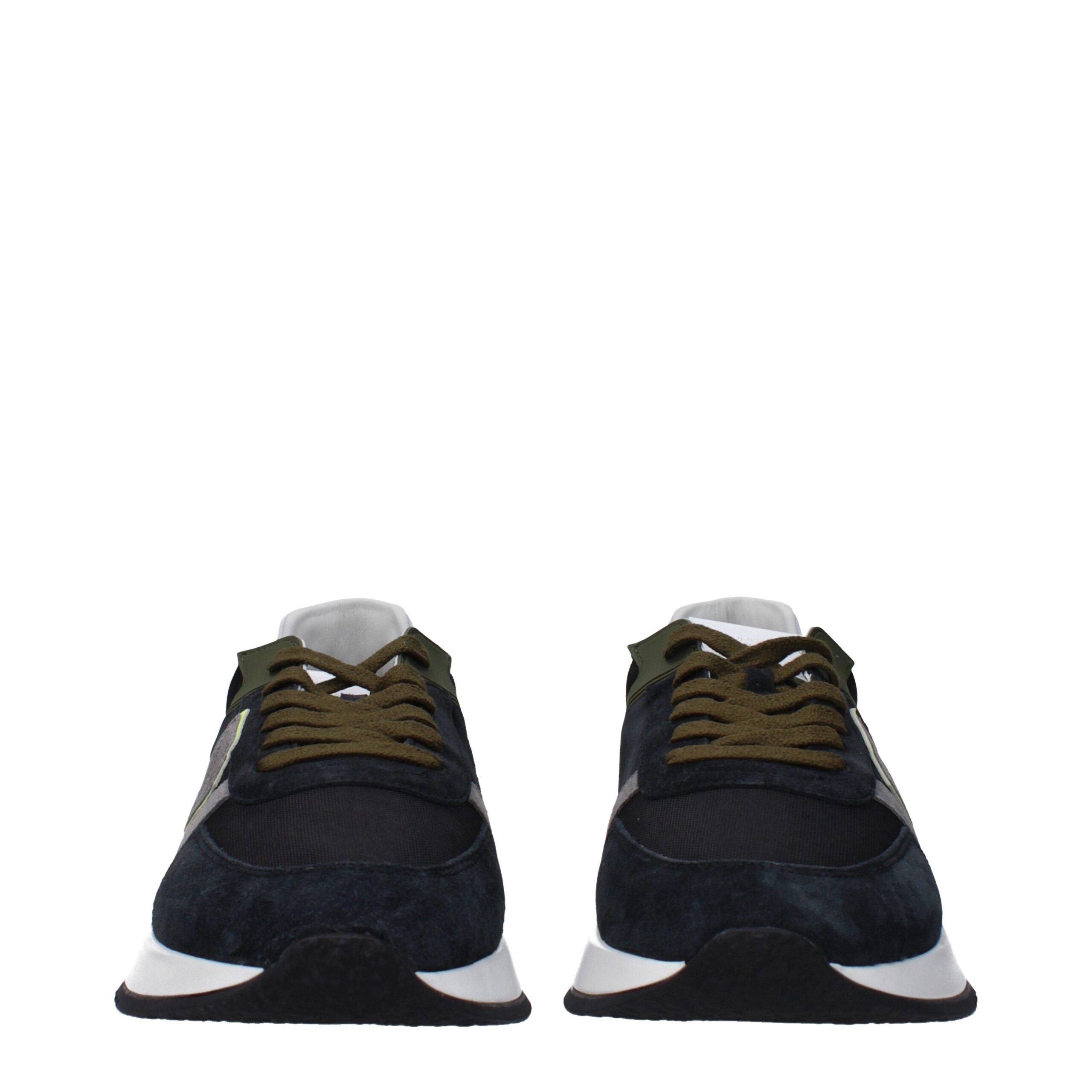 Philippe Model Blue Leather Sneakers