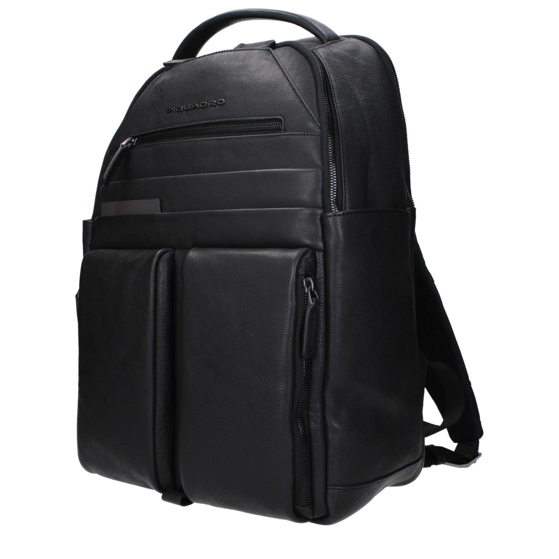 Piquadro Black Leather Backpack