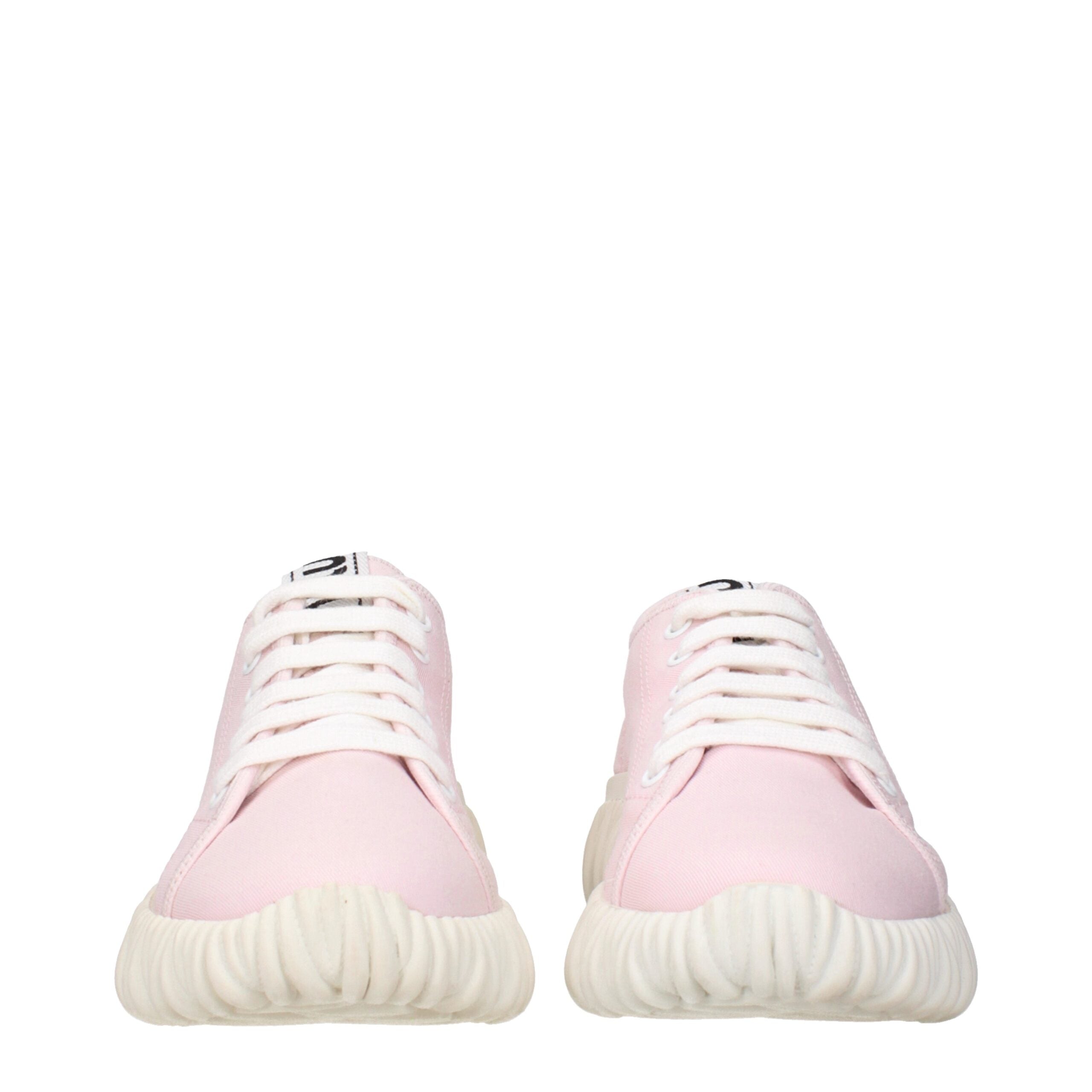 Miu Miu Pink Fabric Low Top Sneakers