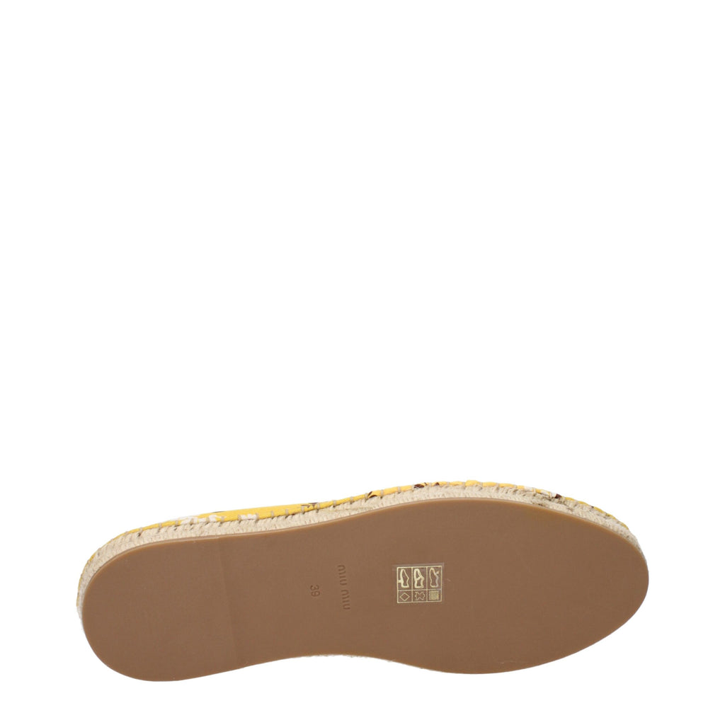 Miu Miu Yellow Fabric Espadrille