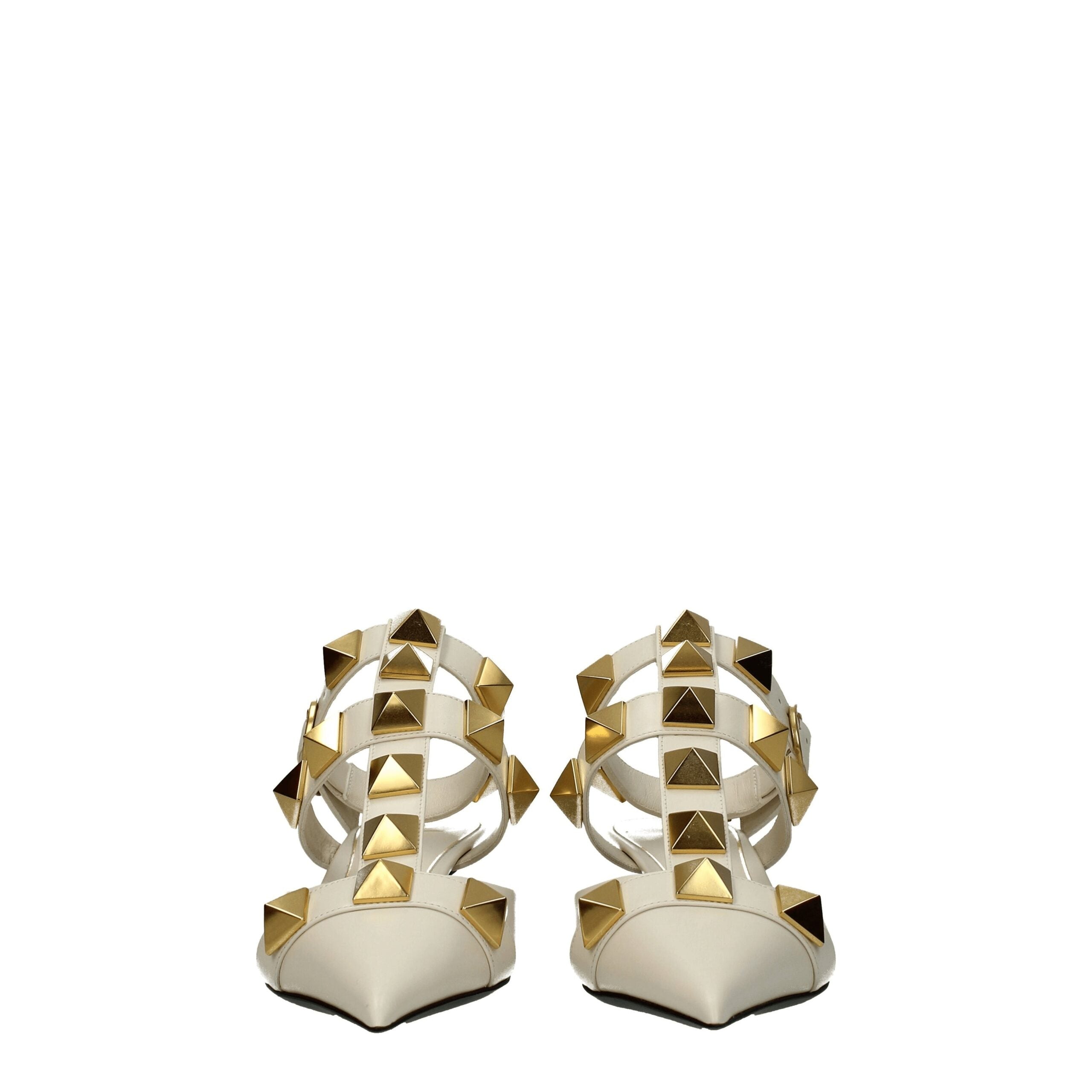 Sandale en cuir beige Valentino Garavani