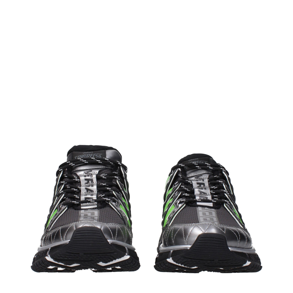 Versace Gray Fabric Sneakers