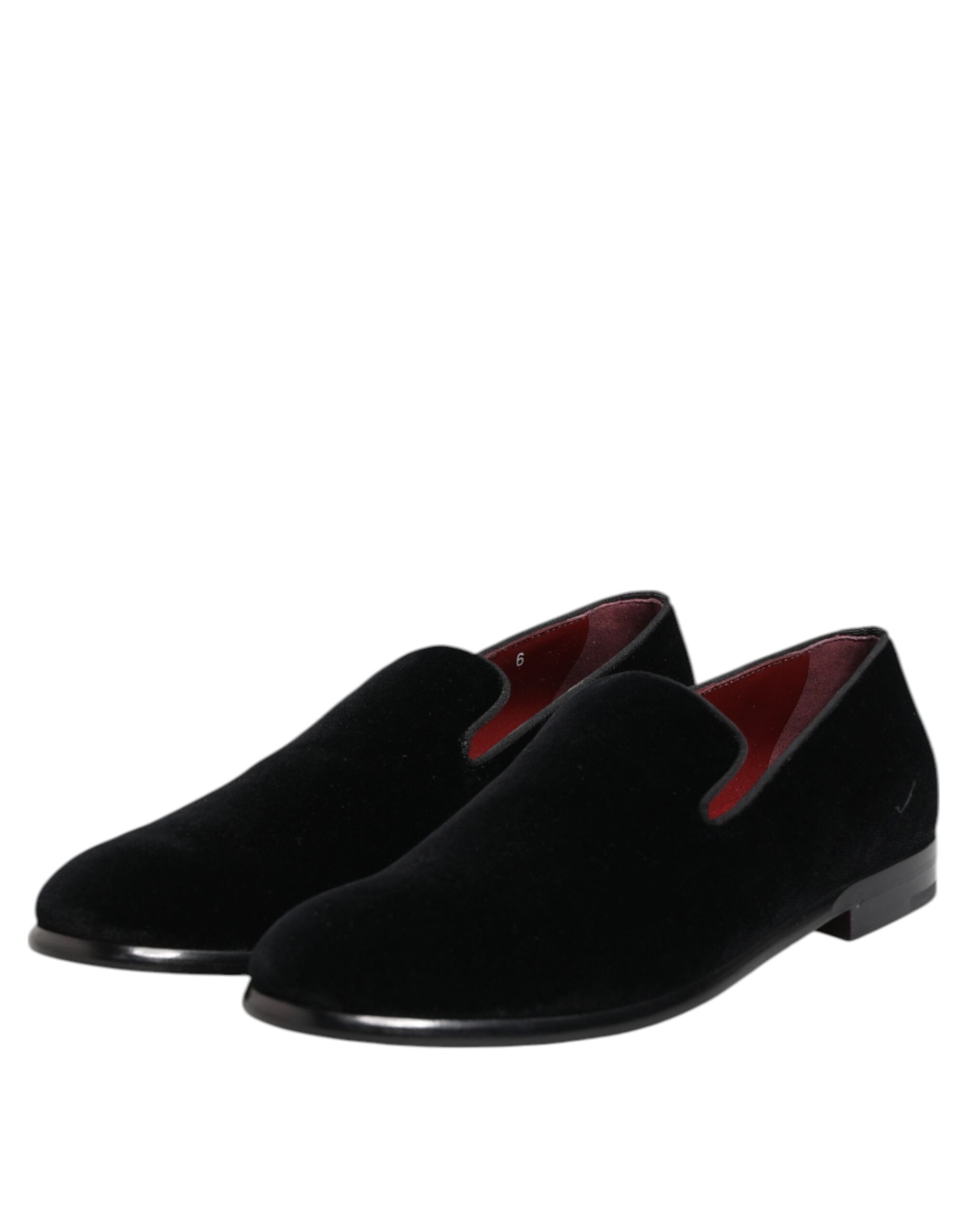 Mocassins en velours noir Dolce &amp; Gabbana pour homme