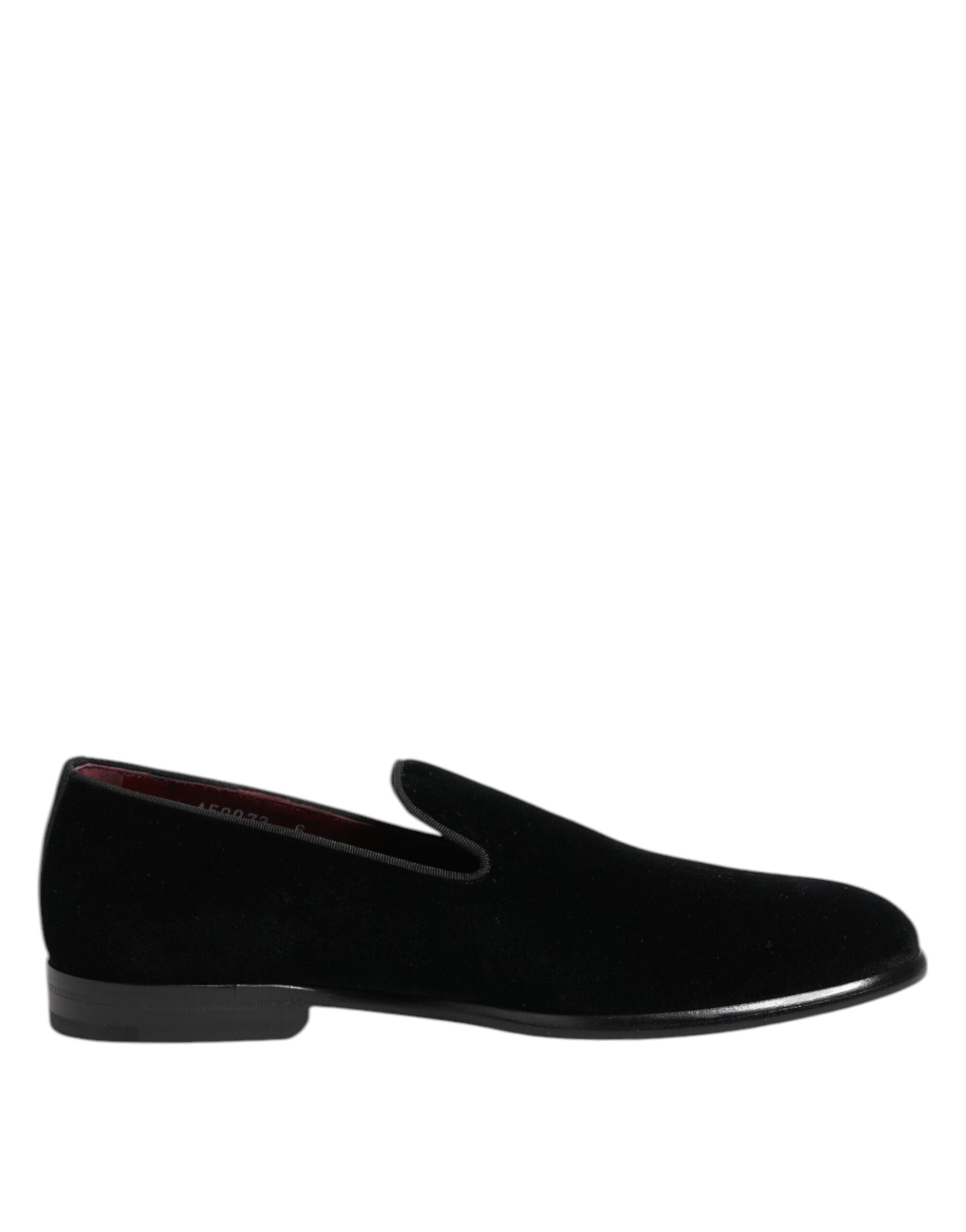 Mocassins en velours noir Dolce &amp; Gabbana pour homme