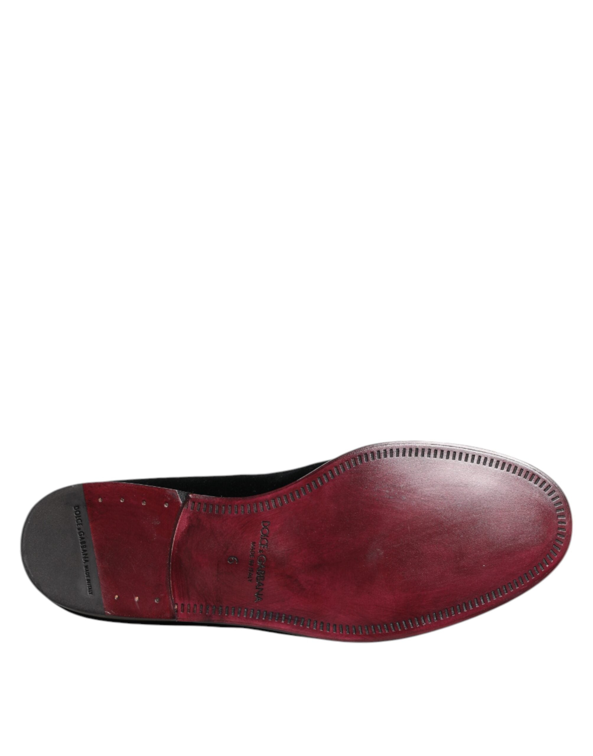 Mocassins en velours noir Dolce &amp; Gabbana pour homme