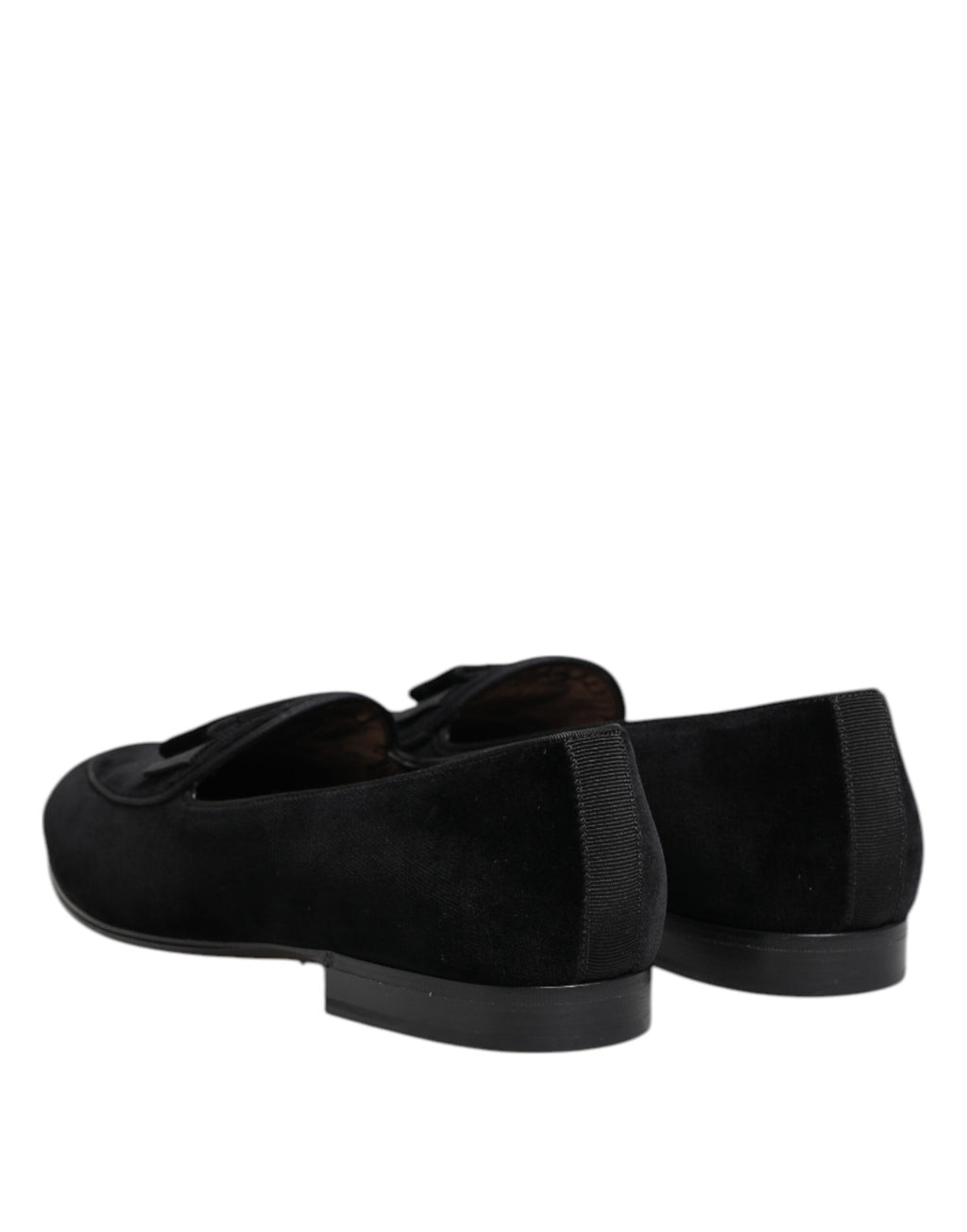 Dolce &amp; Gabbana Schwarze Samt-Loafer, formelle Herrenschuhe