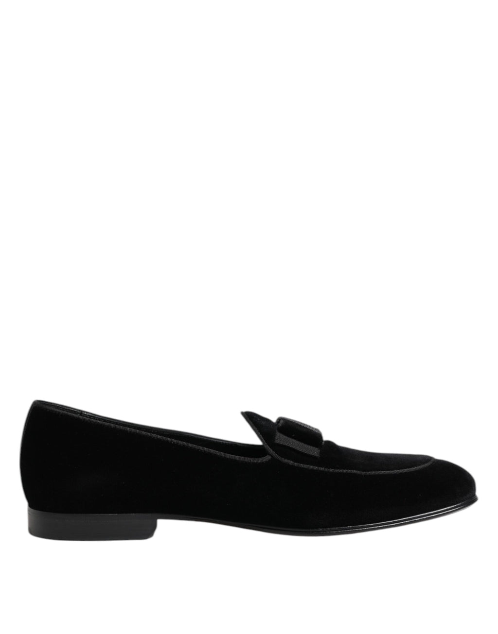 Dolce &amp; Gabbana Schwarze Samt-Loafer, formelle Herrenschuhe