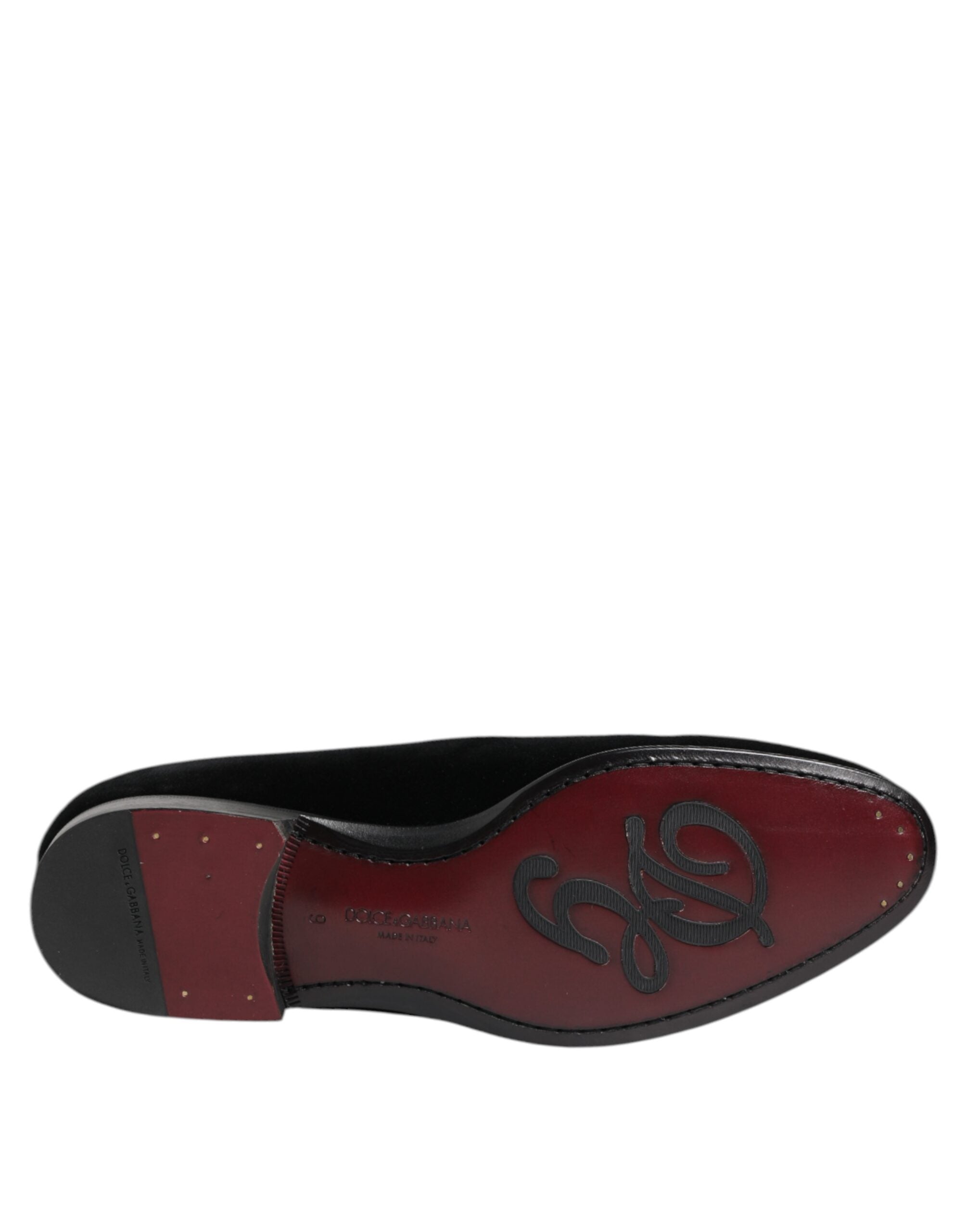 Mocassins en velours noir Dolce &amp; Gabbana pour homme