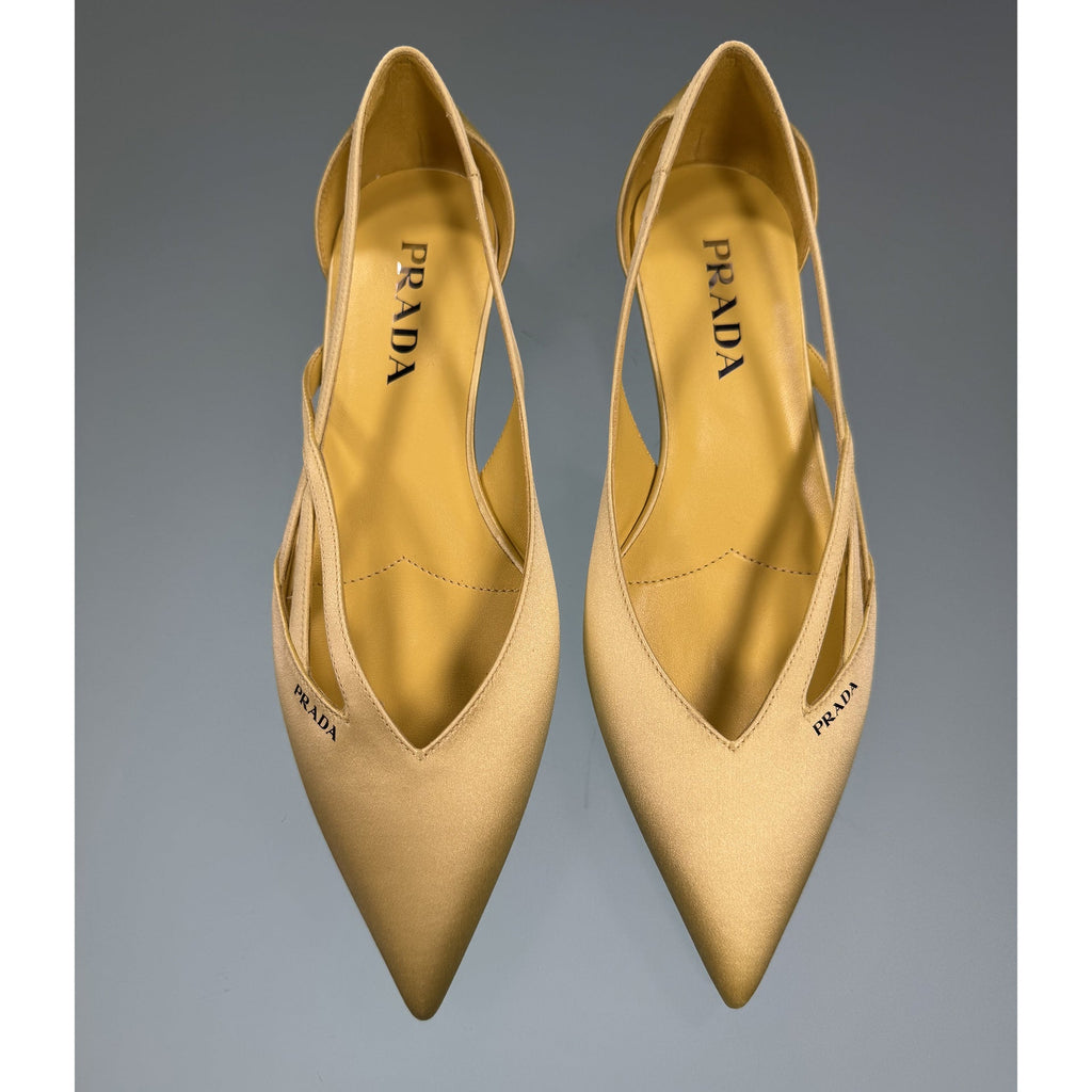Prada Satin Ballerina Flats - WOMEN SHOES - PRADA - Tluxy New