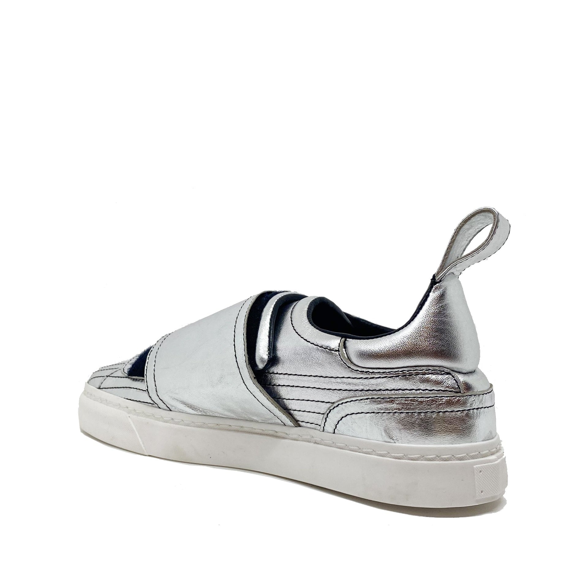 Paco Rabbane Crackled Metallic Leather Sneakers - WOMEN SHOES - PACO RABBANE - Tluxy New