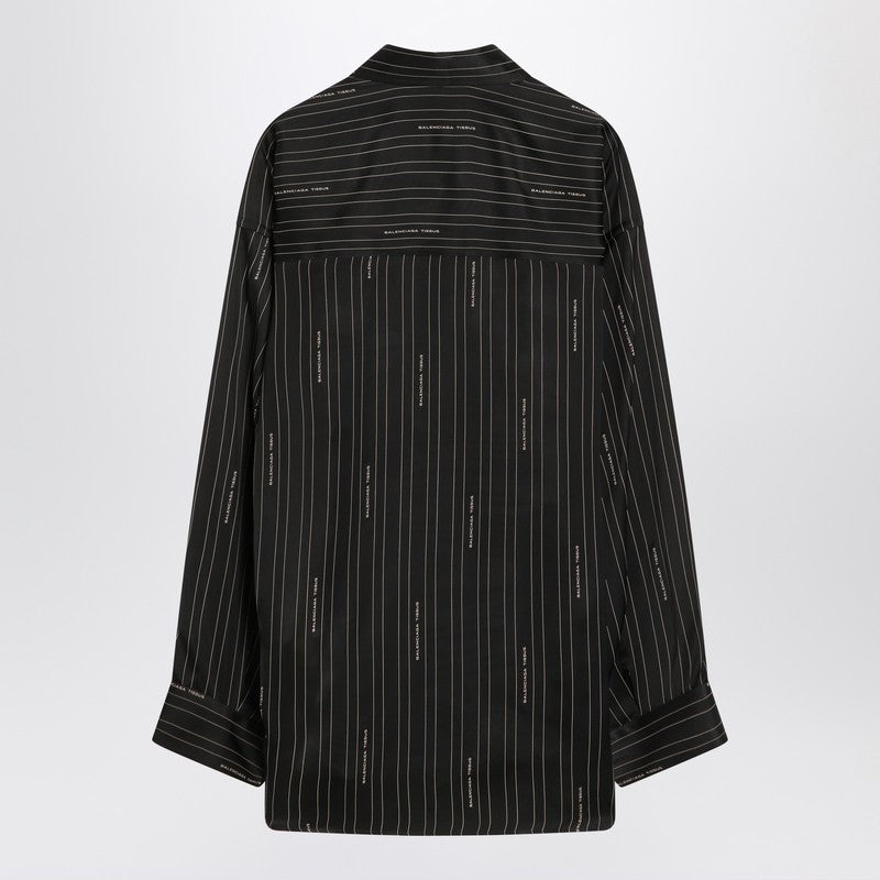 Balenciaga Pinstriped black button-down shirt