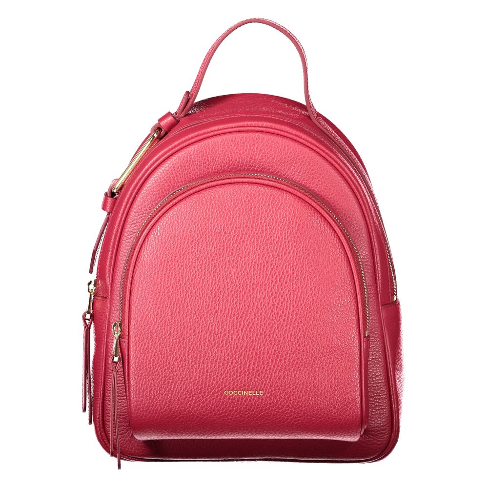 Coccinelle Red Leather Backpack