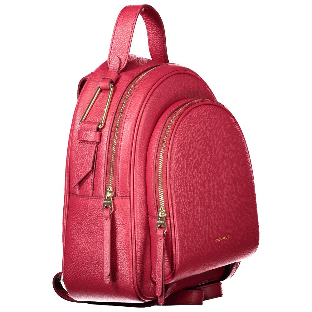 Coccinelle Red Leather Backpack