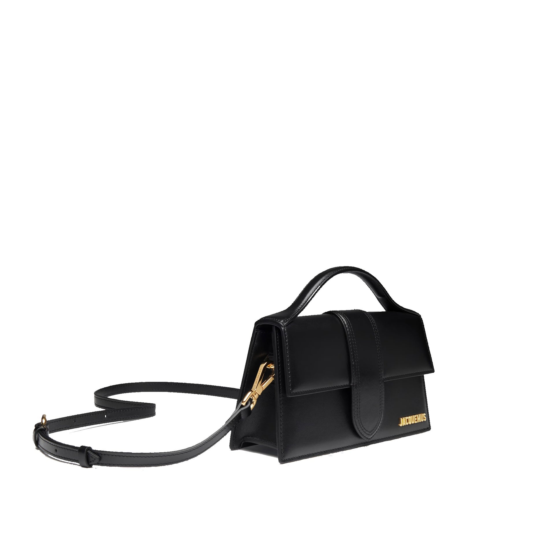 Jacquemus Le Grand Bambino Black Cross Body Ba, Gold Logo