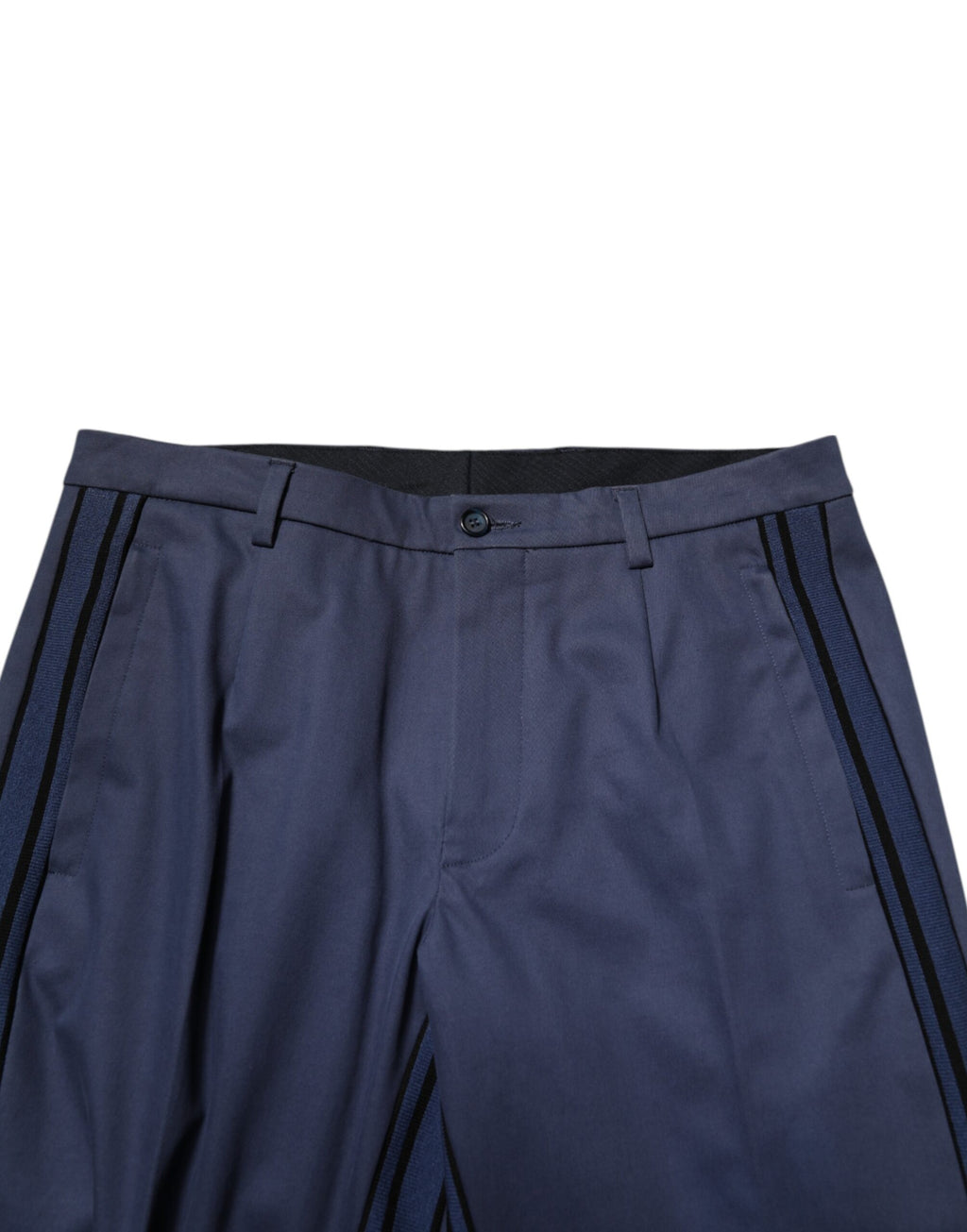 Dolce & Gabbana Blue Cotton Tapered Men Formal Trousers Pants