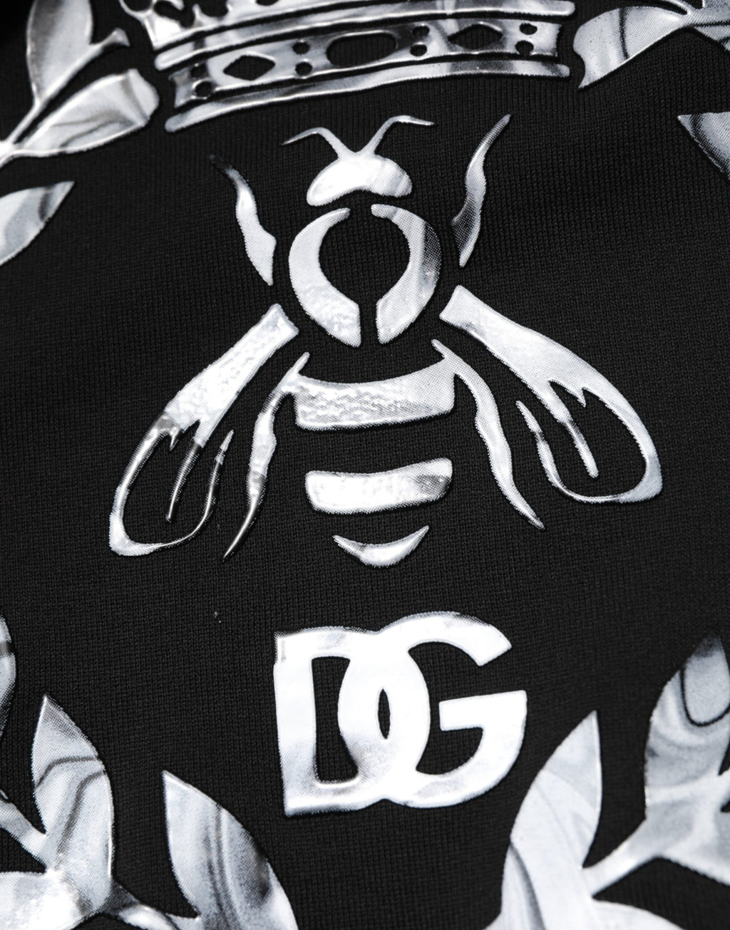 Dolce & Gabbana Black Cotton DG Logo Crew Sweatshirt Sweater