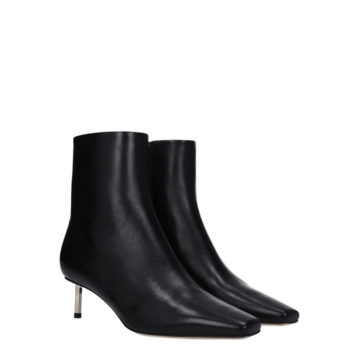 Off-White Black Leather Ankle Boots