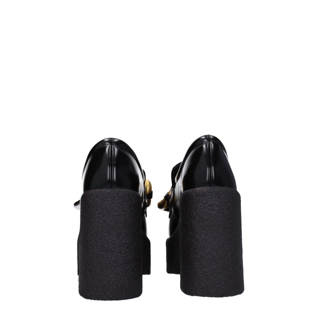 Stella McCartney Black Leather Platform Loafers