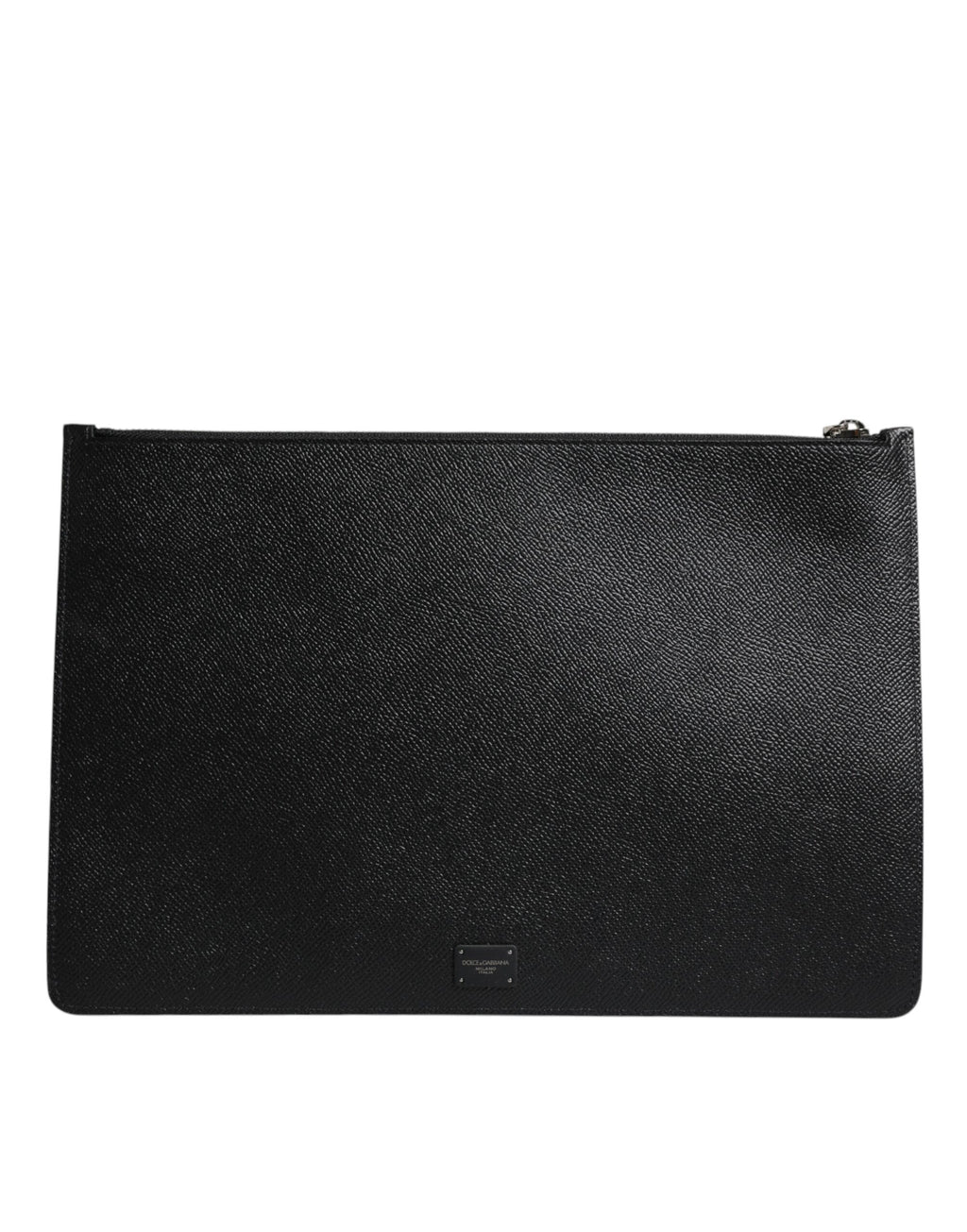 Dolce & Gabbana Black Leather Golden Pig Print Men Clutch Pouch Borse Bag