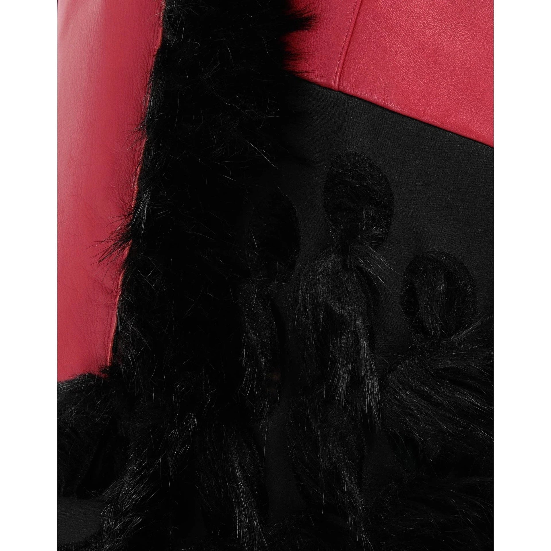 Maison Margiela Faux Fur Trimmed Leather Cape Jacket