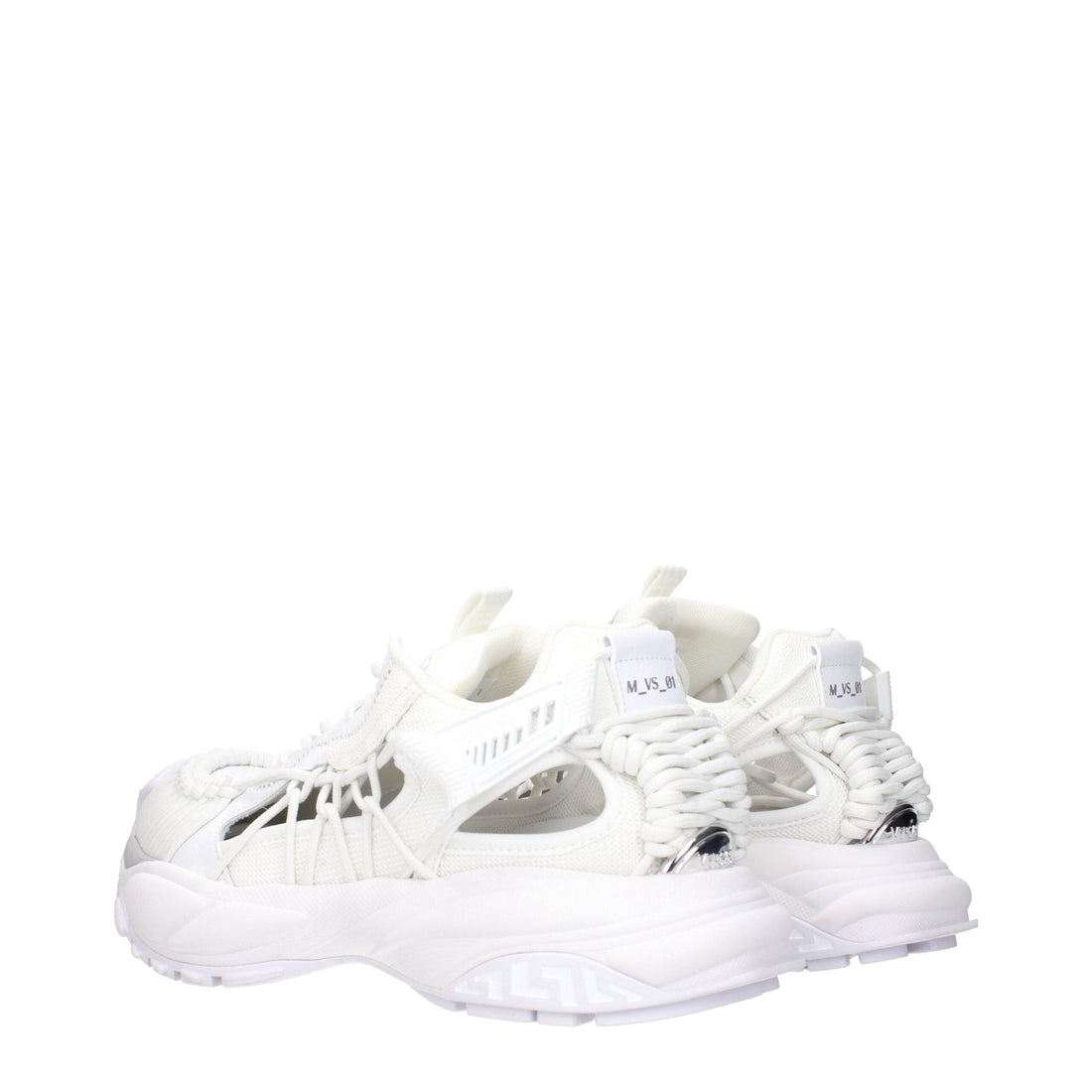 Versace White Leather Athletic Sneakers