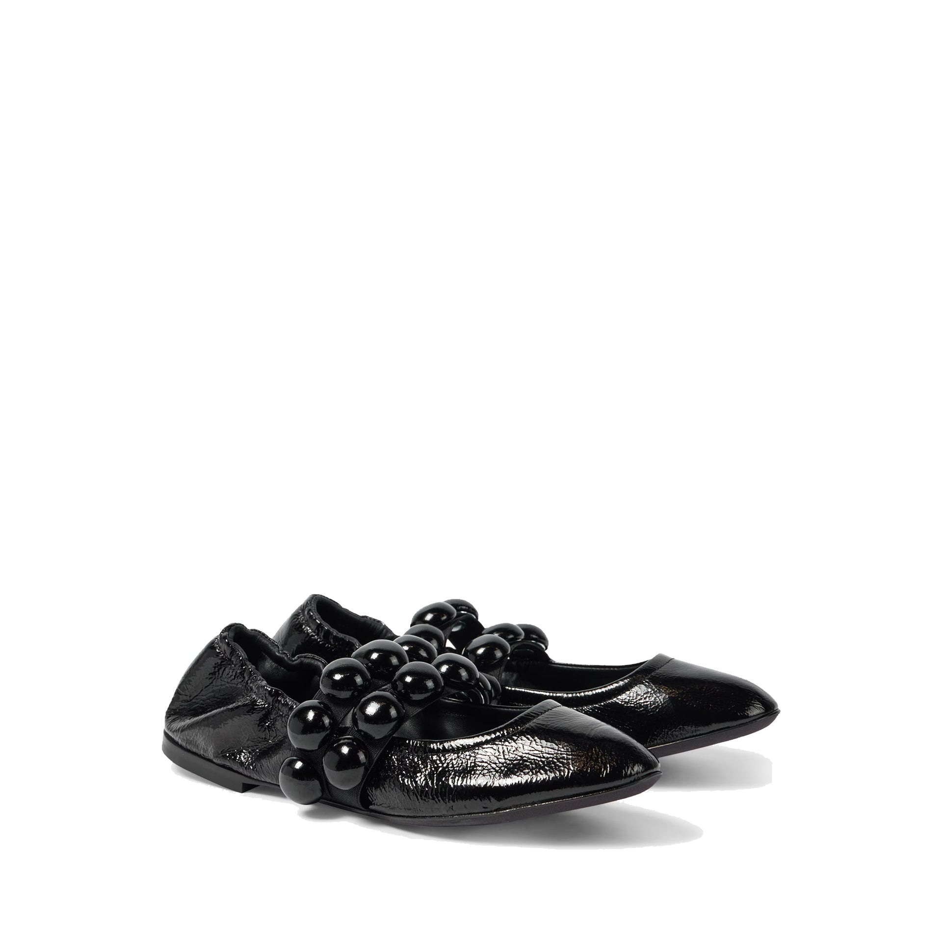 Alaia Sphere Leather Mary Jane Flats