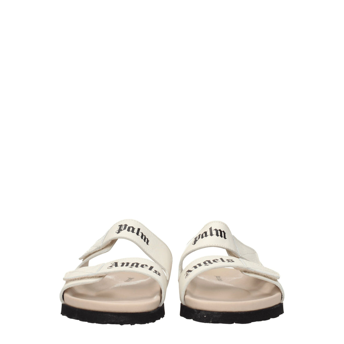 Palm Angels Beige Leather Slippers