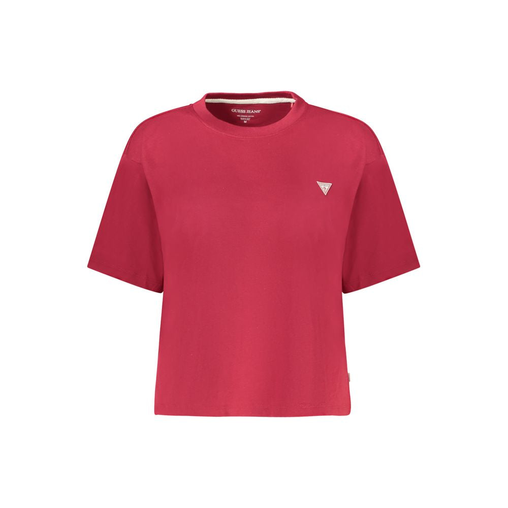 Guess Jeans Red Cotton Tops & T-Shirt